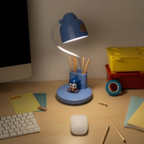 Sonic - Elastyczna lampka na biurko LED dla dzieci z organizerem bezprzewodowa USB-C z regulacją jasności