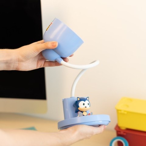 Sonic - Elastyczna lampka na biurko LED dla dzieci z organizerem bezprzewodowa USB-C z regulacją jasności