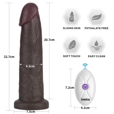 9" Vibrating Sliding Skin Pro II Dual Layer Silicone Dong