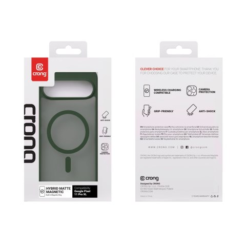 Crong Hybrid Matte Magnetic - Etui MagSafe Google Pixel 11 Pro XL (zielony)