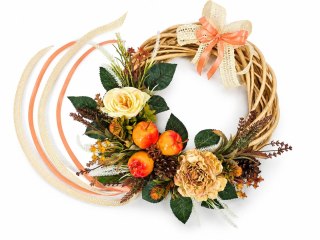 Wianek dekoracja jesienna na drzwi kompozycja handmade