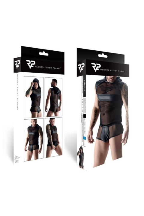 Męski t-shirt bez rękawów z kapturem M