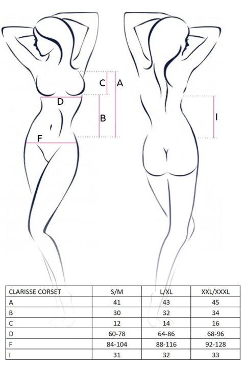 Bielizna-CLARISSE CORSET black L/XL - Casmir